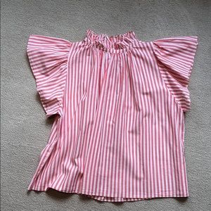 Red and White stripe Trovata blouse